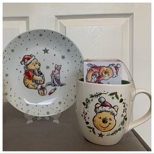 Christmas Winnie the Pooh milk and cookies set